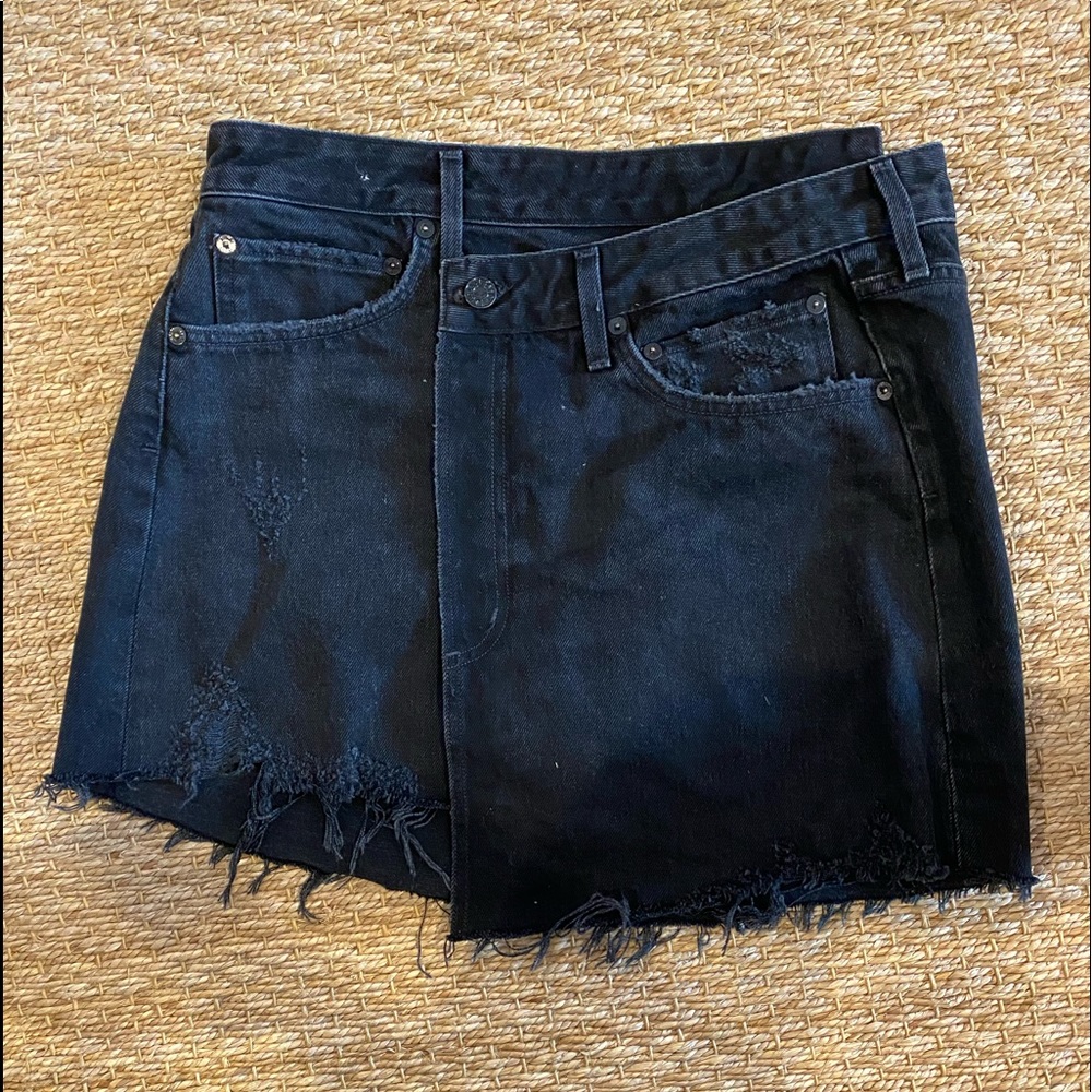 Black Agolde Criss Cross Skirt